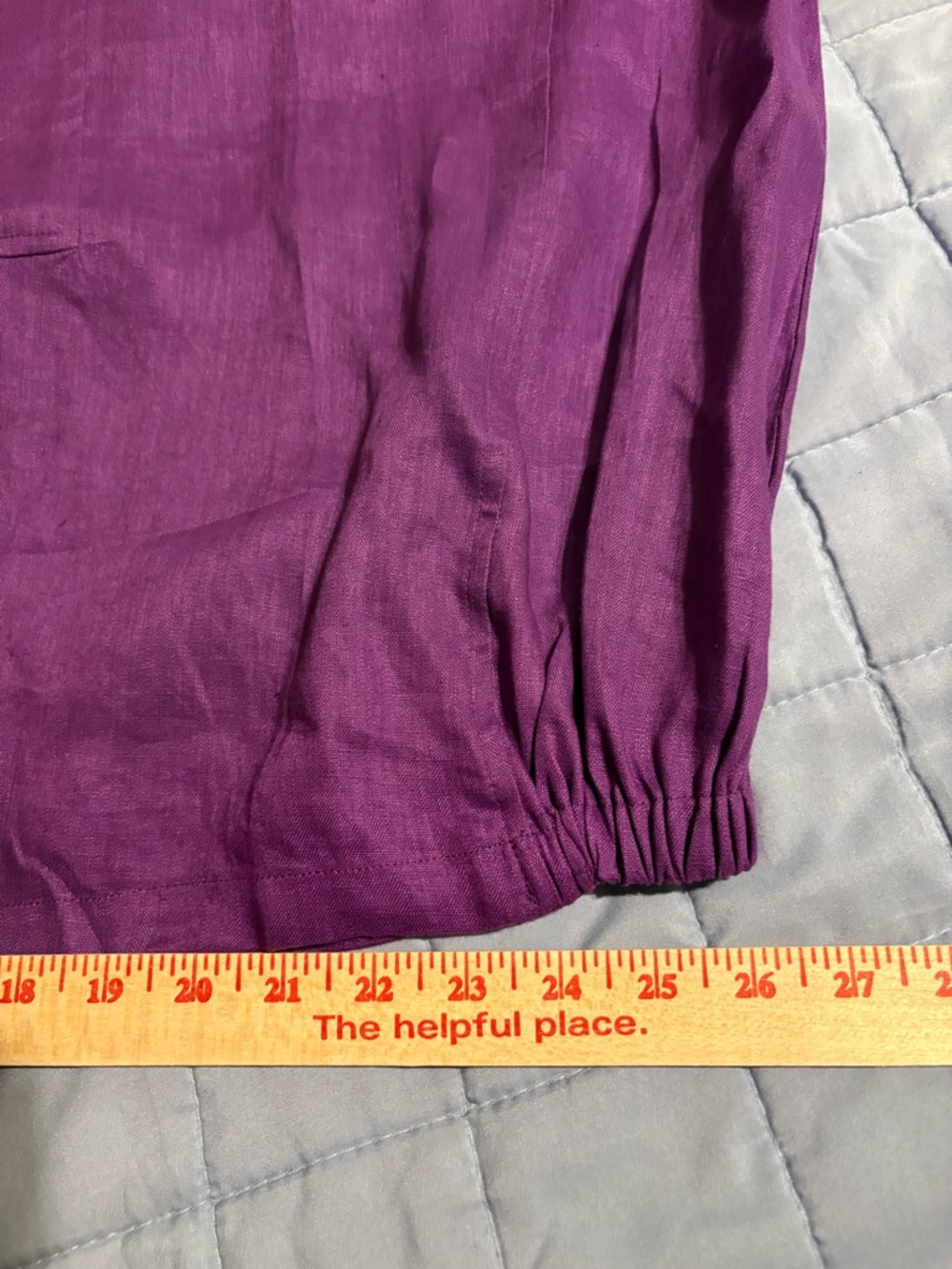 Lintico Sofia 100% linen purple midi length 3/4 sleeve dress - Picture 15 of 16